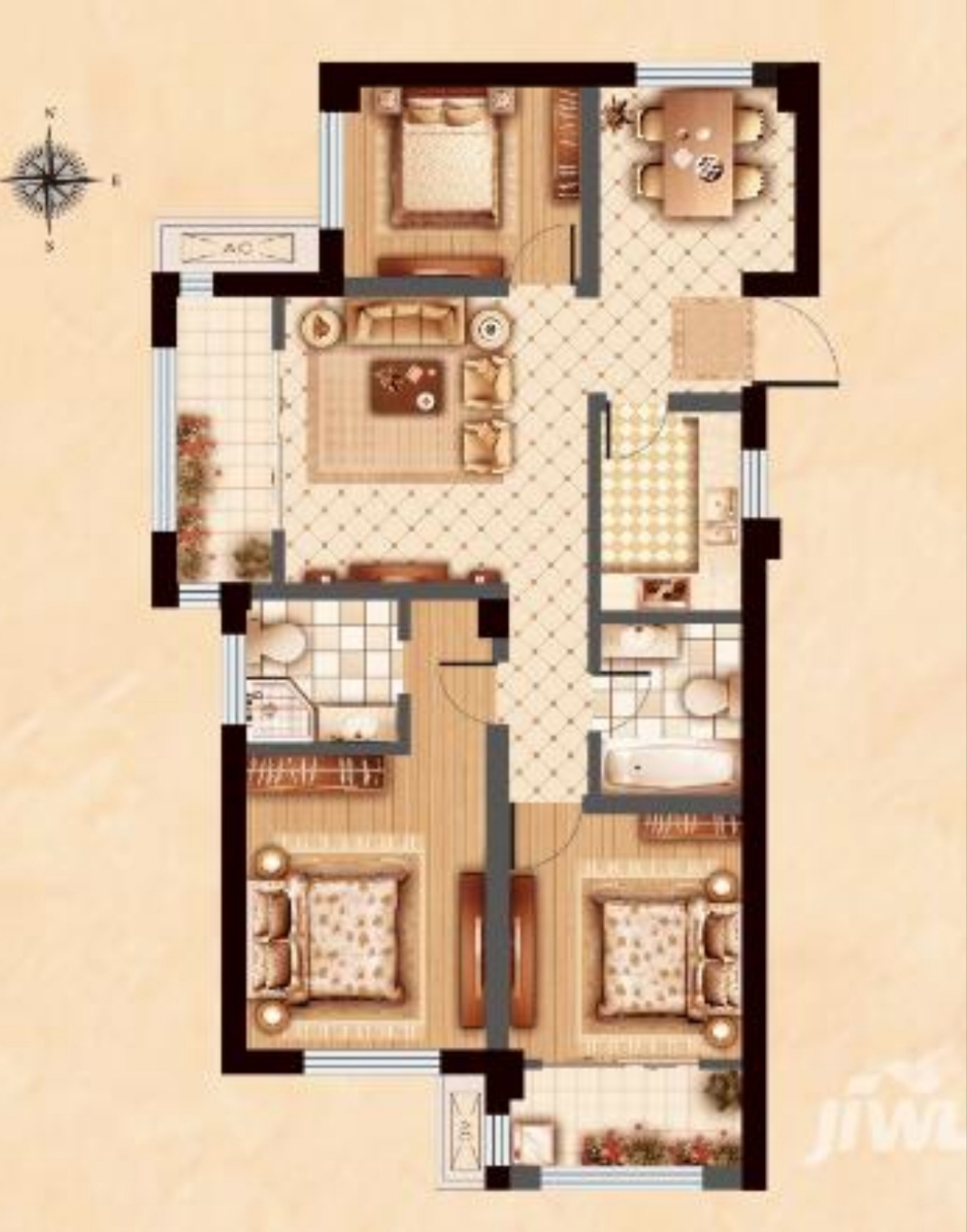 學區房，精裝修3室2廳2衛可改4室，外帶露天大平臺，僅限3天