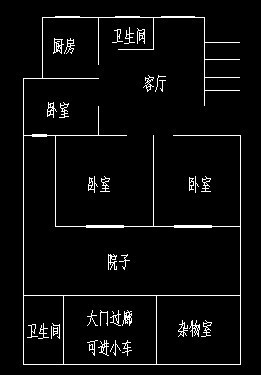 主房為三室一廳一衛，有獨院及附屬建筑三十余平方，院內可停車