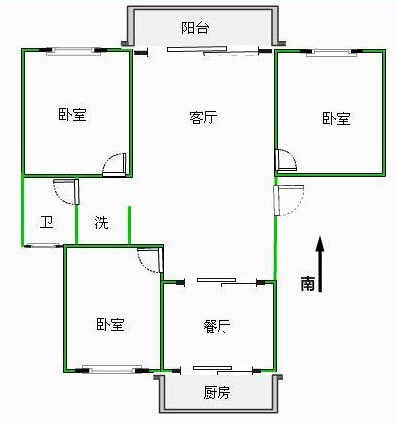 三室兩廳南北通透戶型低價出售