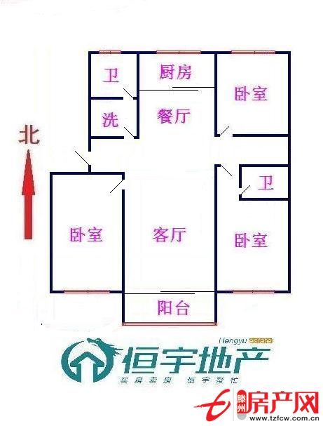 市政府華騰小區三居室精裝修帶車位