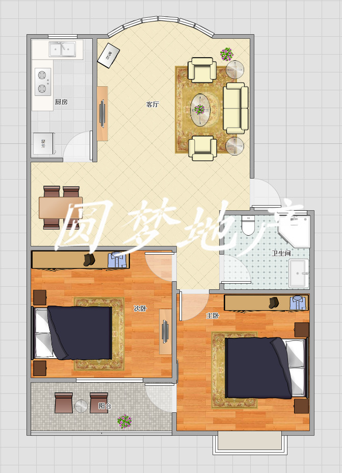 學區房兩室可貸款貴和世紀佳苑五樓出售！