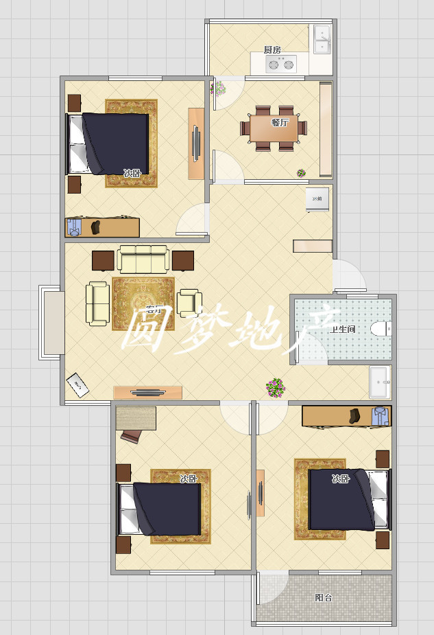 稀缺多層五樓，精品三室好戶型，以裝修可貸款