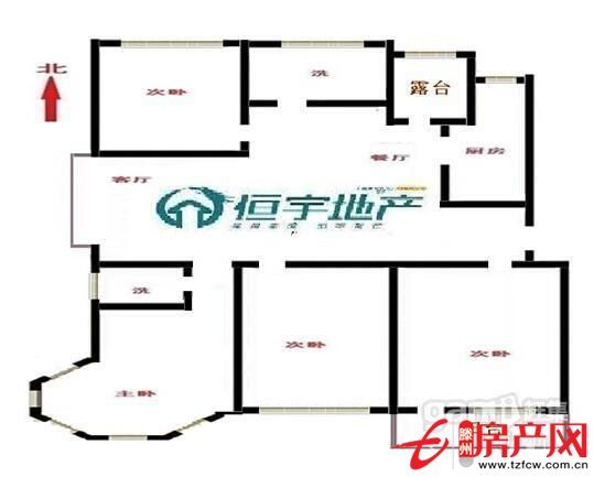 四室兩廳兩衛，三室向陽，帶車庫