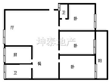億豐花園三室兩廳，三室向陽，通暖有儲