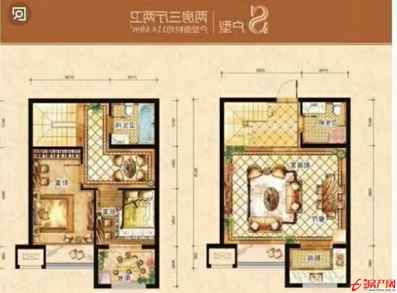 中央公館底層復式，中間樓層，采光很好，毛坯含上房，全款