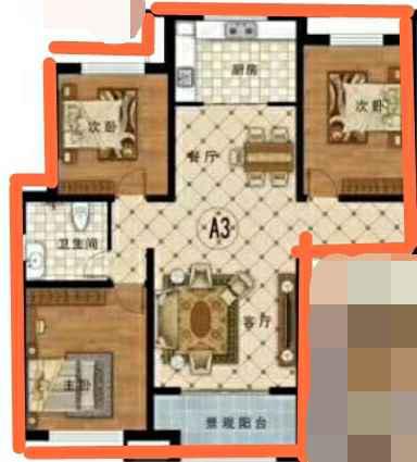 和馨園二期好樓層三居室好戶型樓間距大采光刺眼上學方便購物方便