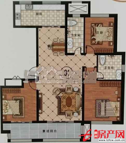 城北高檔小區和馨園二期好樓層三居室好戶型帶超大景觀陽臺樓間大