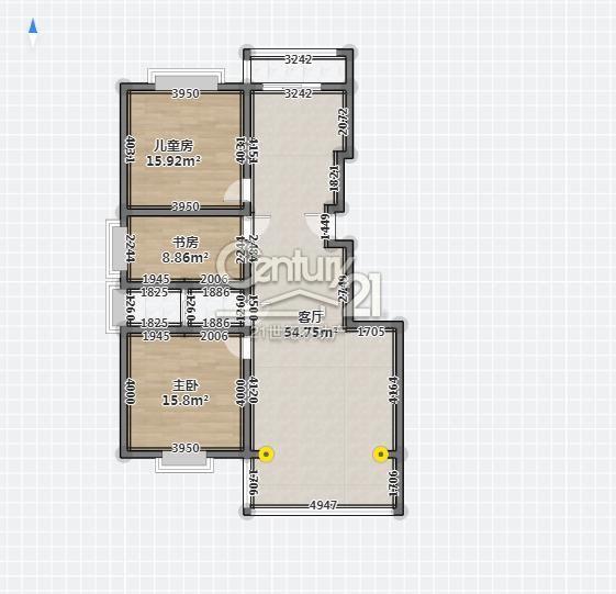 問天一區 精裝修3室2廳1衛120m2123萬元