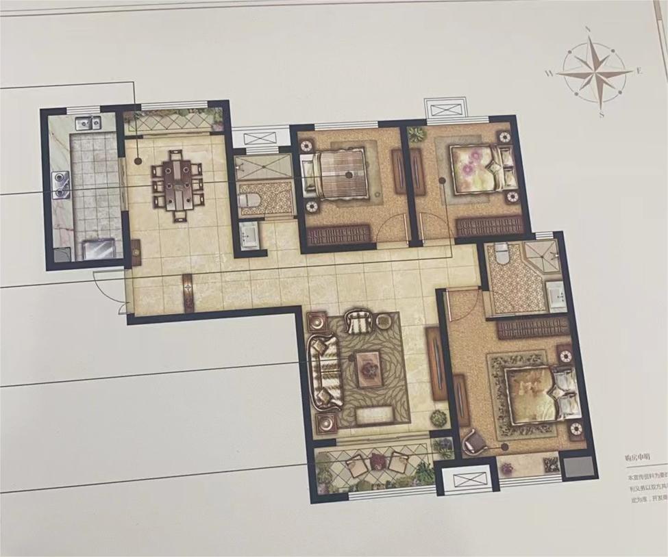 滕州市平行南路橡樹灣小區毛坯3室2廳2衛128m2吉房出售