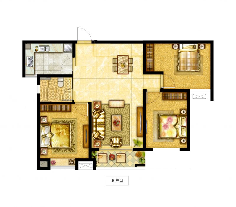 滕州市平行南路橡樹灣小區毛坯3室2廳1衛109m2吉房出售