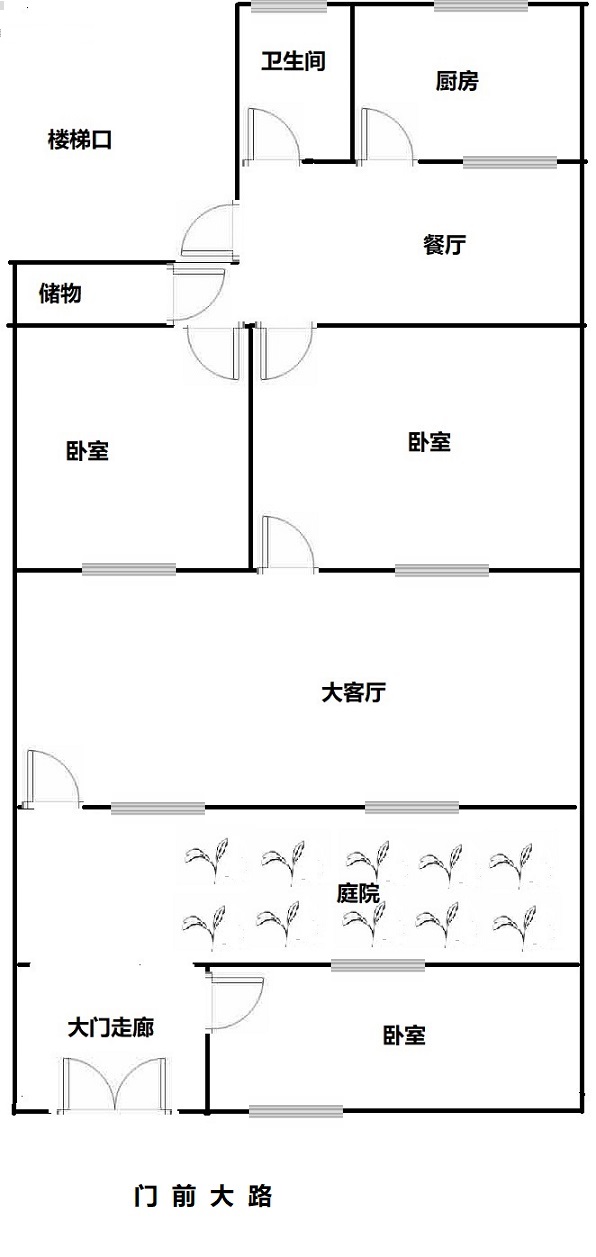 趙王河小區 三室兩廳 一樓帶院 門前大路 出入平安
